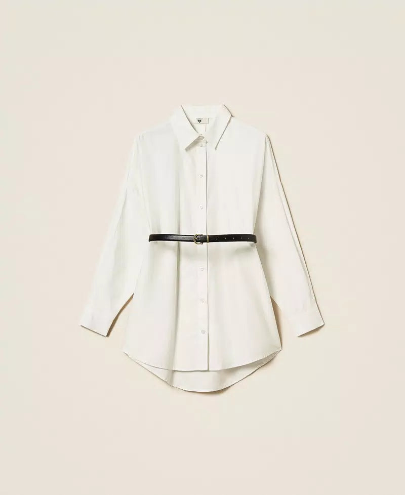 Camicia in popeline con cintura | TWINSET - PMC Portici