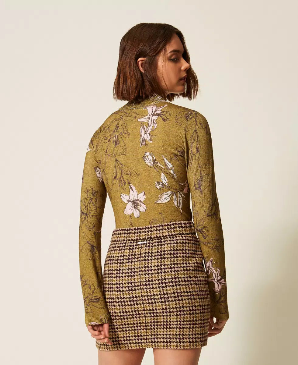 Gonna corta jacquard pied-de-poule | TWINSET - PMC Portici