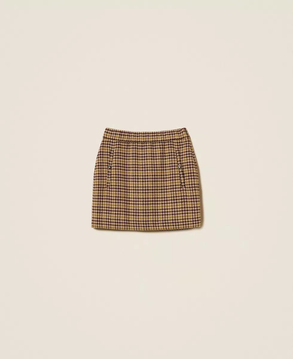 Gonna corta jacquard pied-de-poule | TWINSET - PMC Portici
