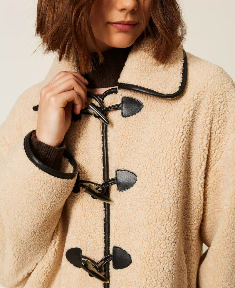 Caban in faux fur con alamari | TWINSET - PMC Portici