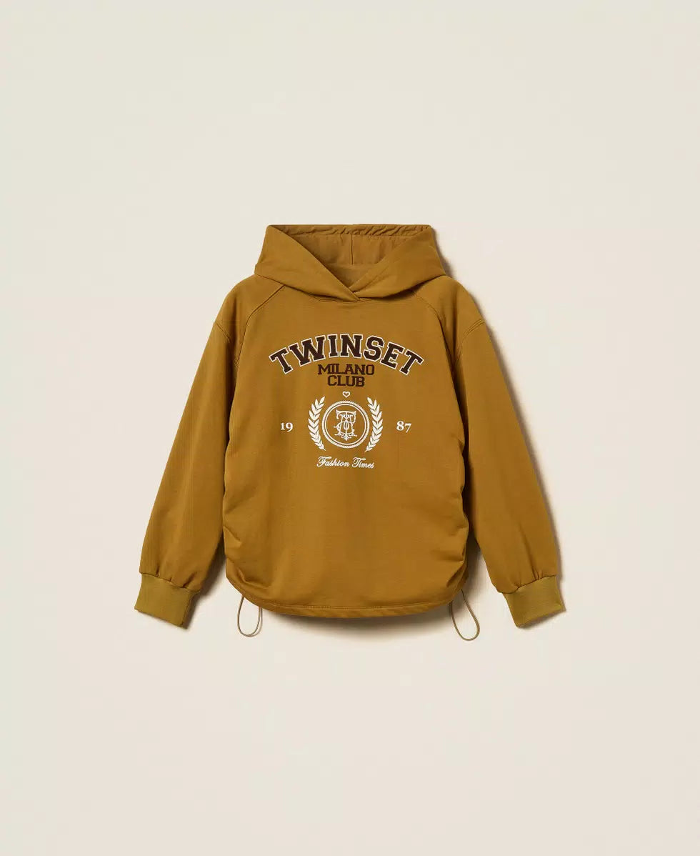 Felpa con cappuccio e stampa logo | TWINSET - PMC Portici