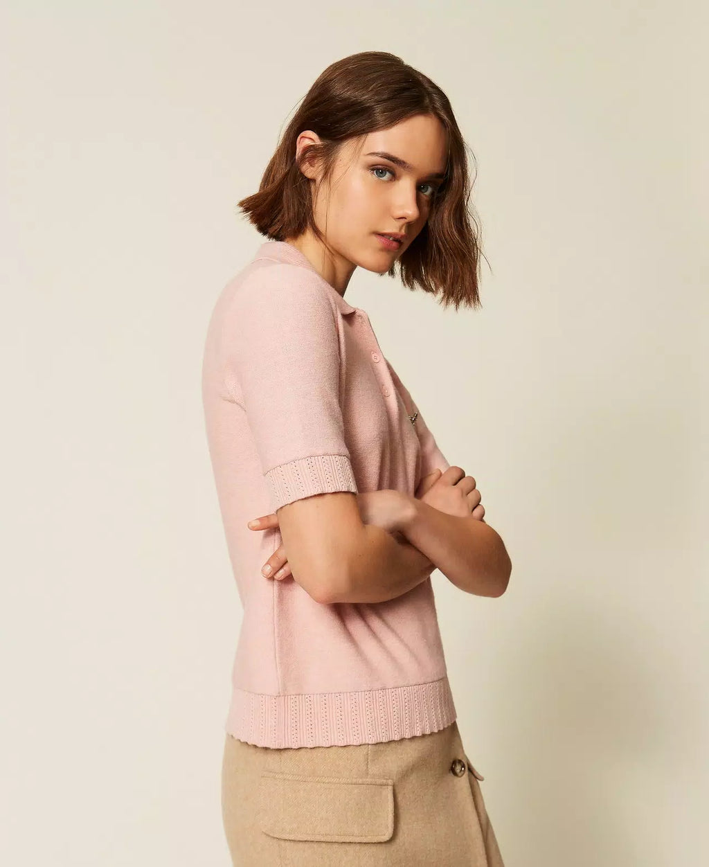 Maglia a polo con spilla | TWINSET - PMC Portici