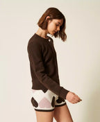 Cardigan con bottone smaltato | TWINSET - PMC Portici