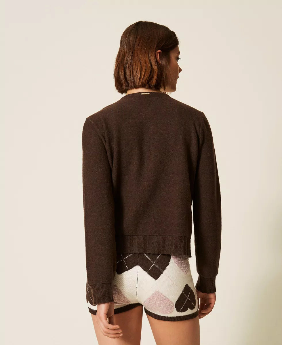 Cardigan con bottone smaltato | TWINSET - PMC Portici