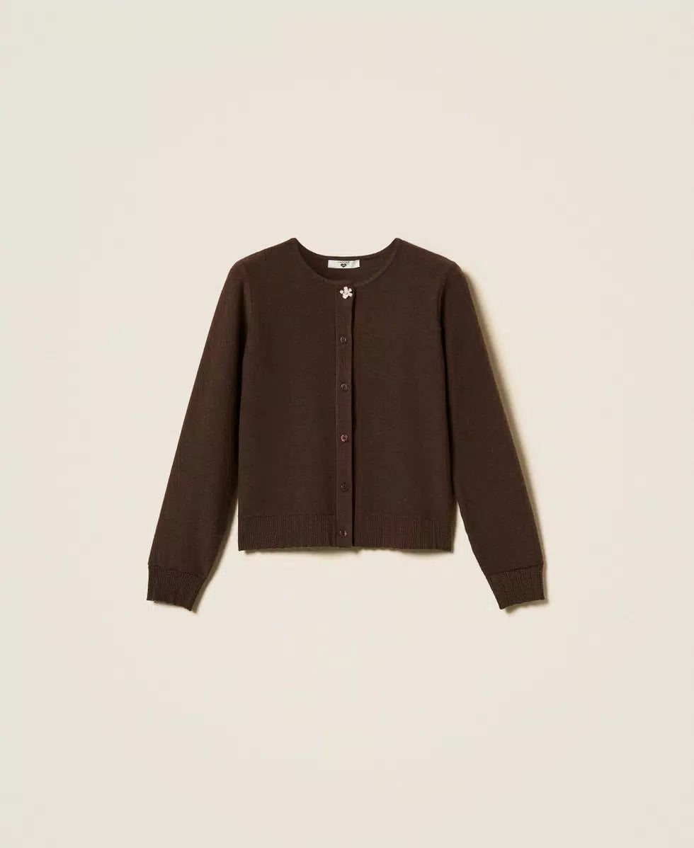 Cardigan con bottone smaltato | TWINSET - PMC Portici