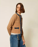 Cardigan fitted con passamaneria jeans | TWINSET - PMC Portici