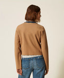 Cardigan fitted con passamaneria jeans | TWINSET - PMC Portici