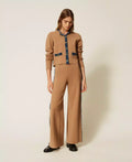 Pantaloni in maglia con passamaneria jeans | TWINSET - PMC Portici
