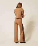 Pantaloni in maglia con passamaneria jeans | TWINSET - PMC Portici