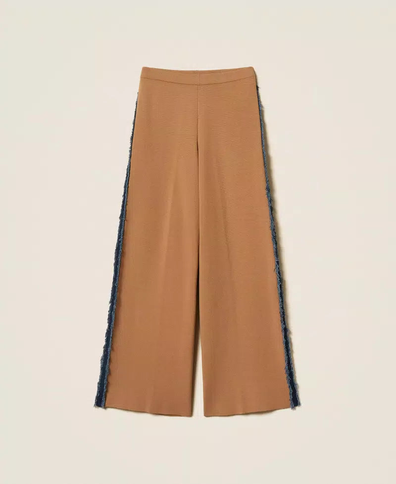 Pantaloni in maglia con passamaneria jeans | TWINSET - PMC Portici