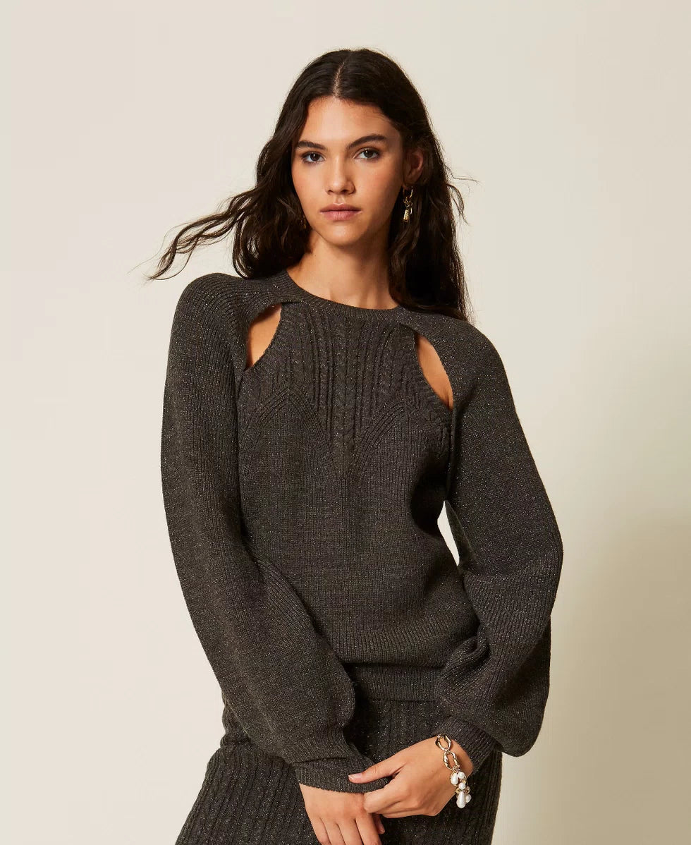 Maglia con cut-out e trecce | TWINSET - PMC Portici