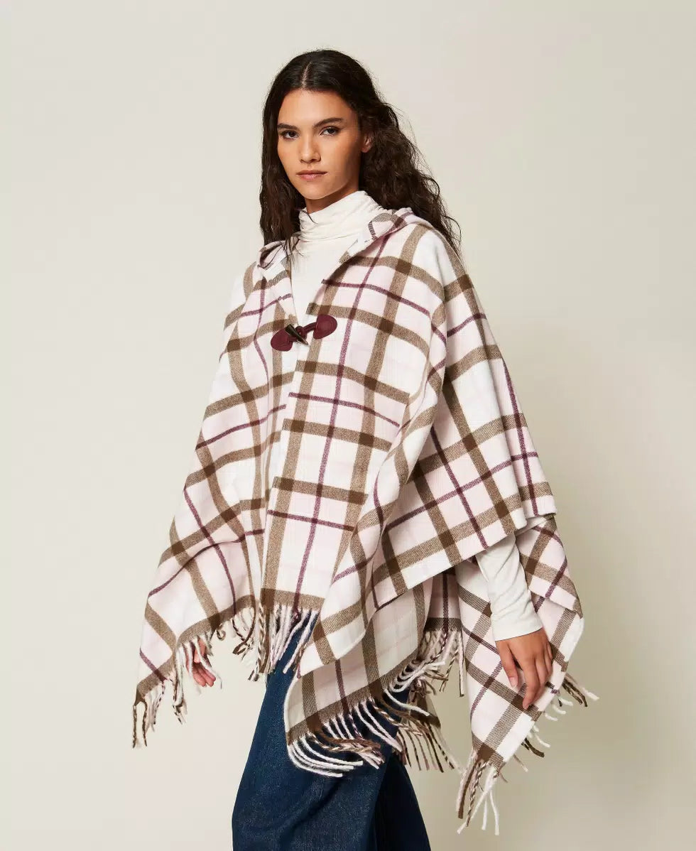 Poncho jacquard check | TWINSET - PMC Portici