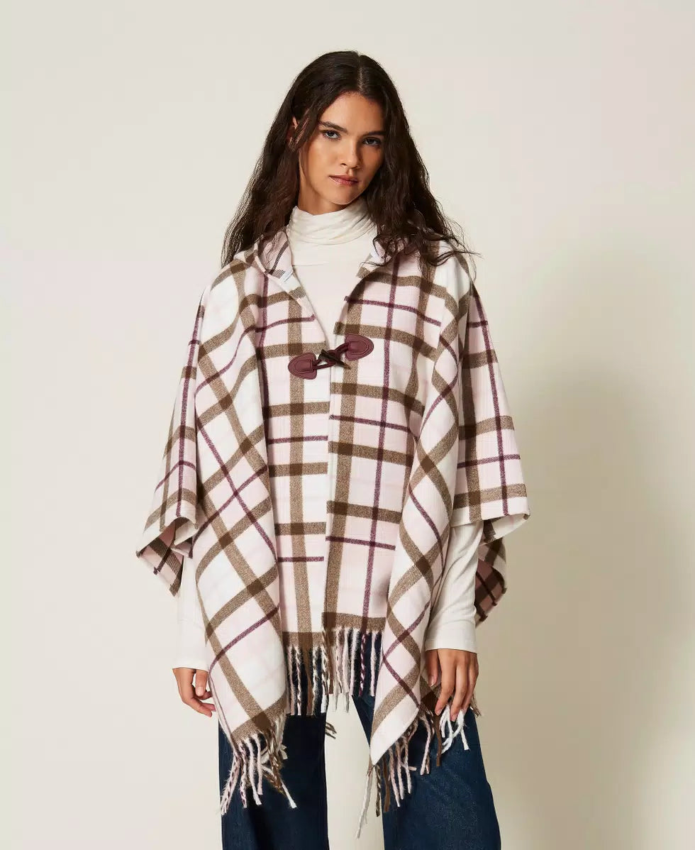 Poncho jacquard check | TWINSET - PMC Portici
