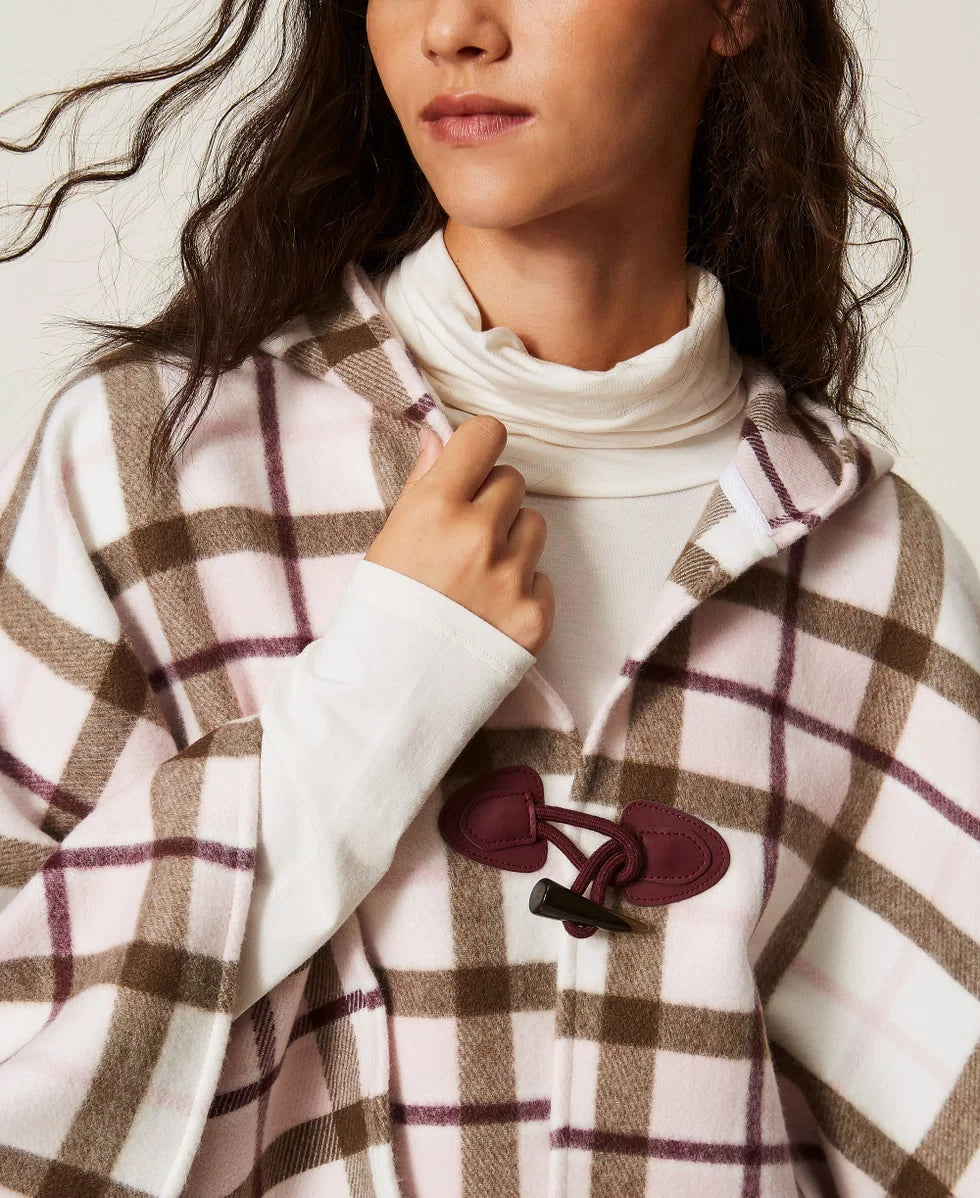 Poncho jacquard check | TWINSET - PMC Portici