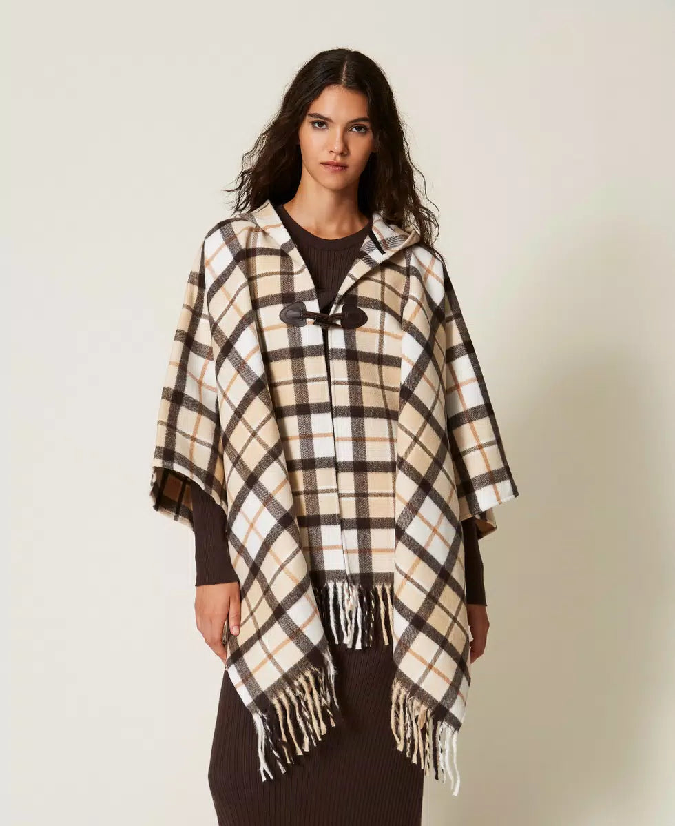 Poncho jacquard check | TWINSET - PMC Portici
