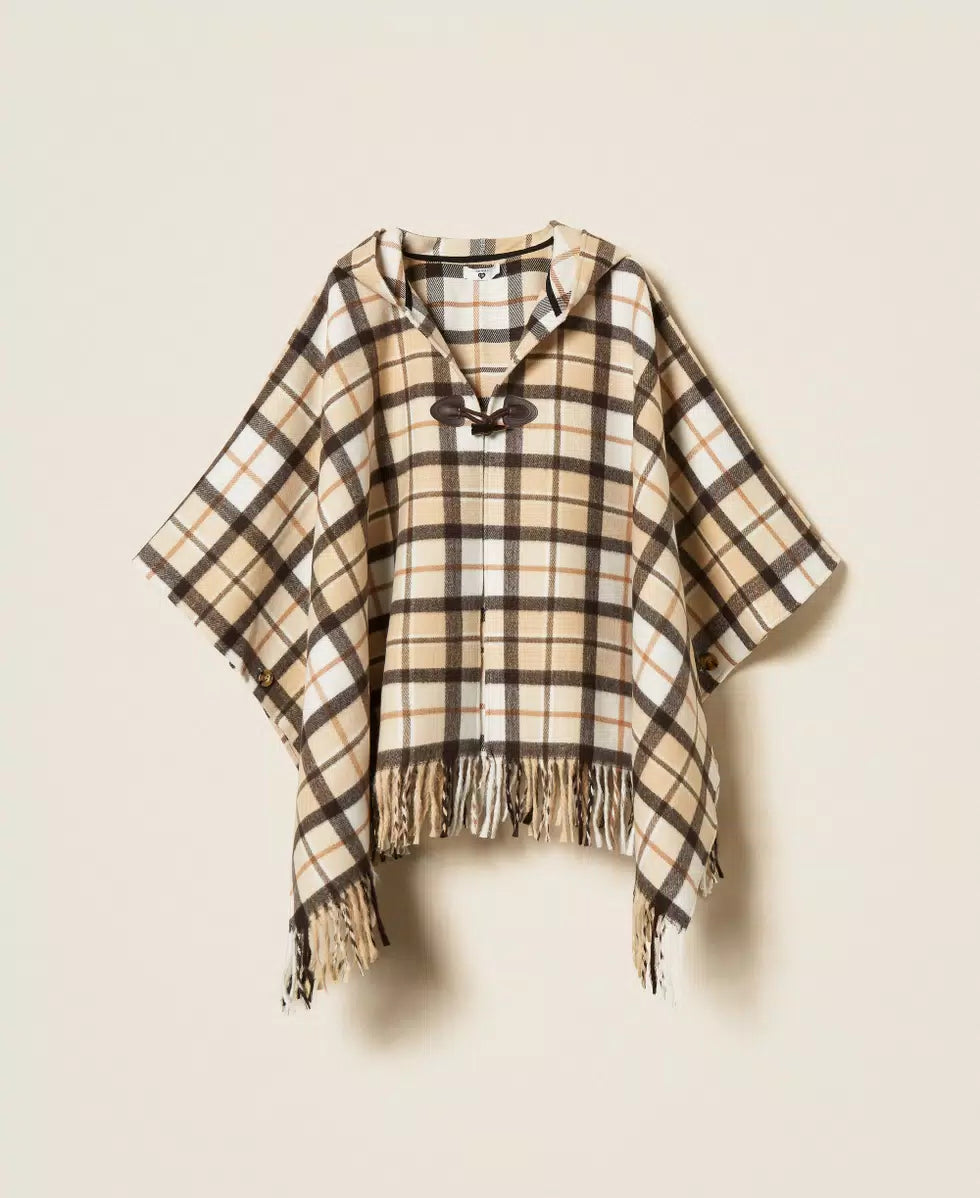 Poncho jacquard check | TWINSET - PMC Portici