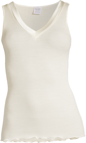 Canotta in Raso di Lana e Seta con scollo a V | Oscalito - PMC Portici

