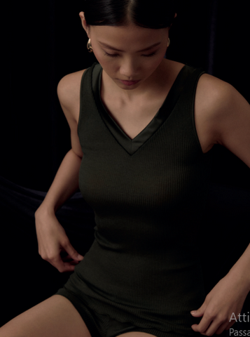 Canotta in Raso di Lana e Seta con scollo a V | Oscalito - PMC Portici