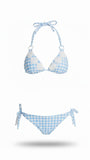 BIKINI VICHY TRIANGOLO E SLIP FIOCCHI