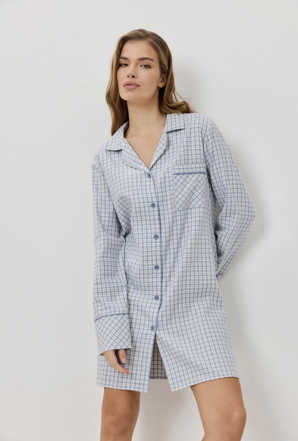 Camicia da notte in flanella Daria