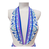 Costume intero stampa piazzata e strass