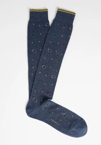 Calza Lunga in Cotone con Fantasia Tennis | Perofil - PMC Portici