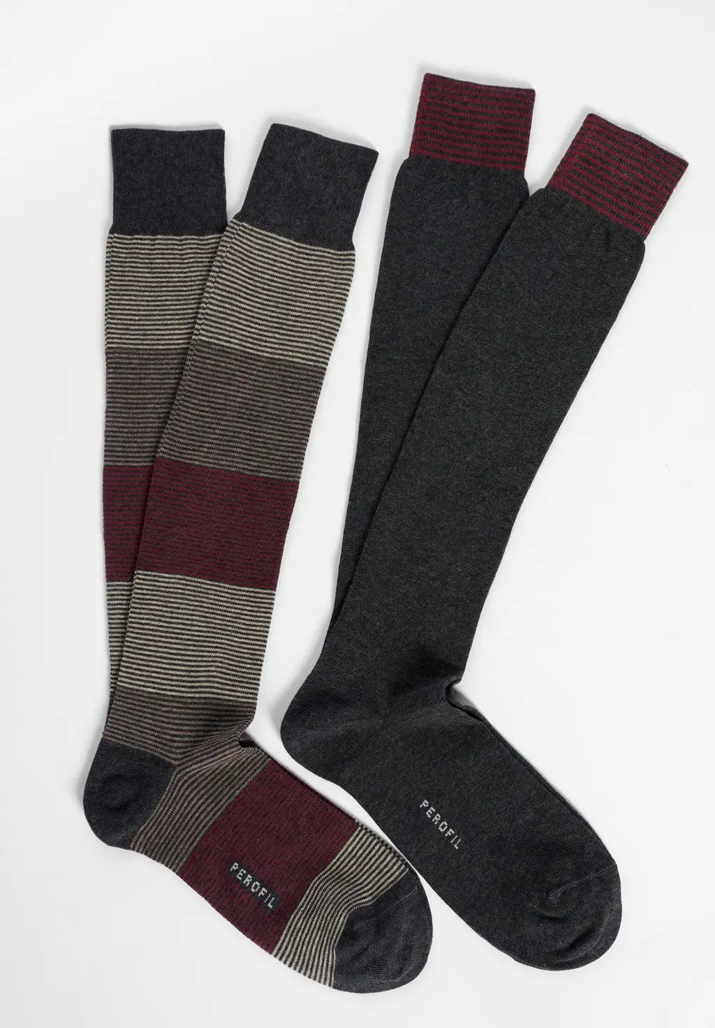Calza Lunga in Cotone Fantasia Righe Bipack | Perofil - PMC Portici
