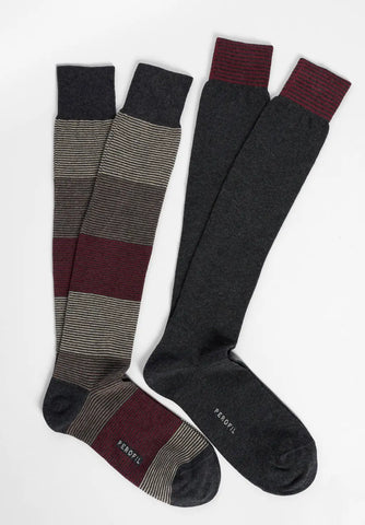 Calza Lunga in Cotone Fantasia Righe Bipack | Perofil - PMC Portici