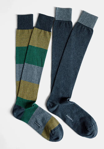 Calza Lunga in Cotone Fantasia Righe Bipack | Perofil - PMC Portici