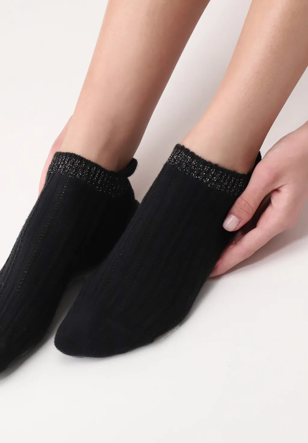 Calzino sneakers a costine in alpaca