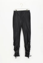 Leggings Skinny in Eco Pelle effetto Termico con Arricciature
