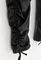 Leggings Skinny in Eco Pelle effetto Termico con Arricciature