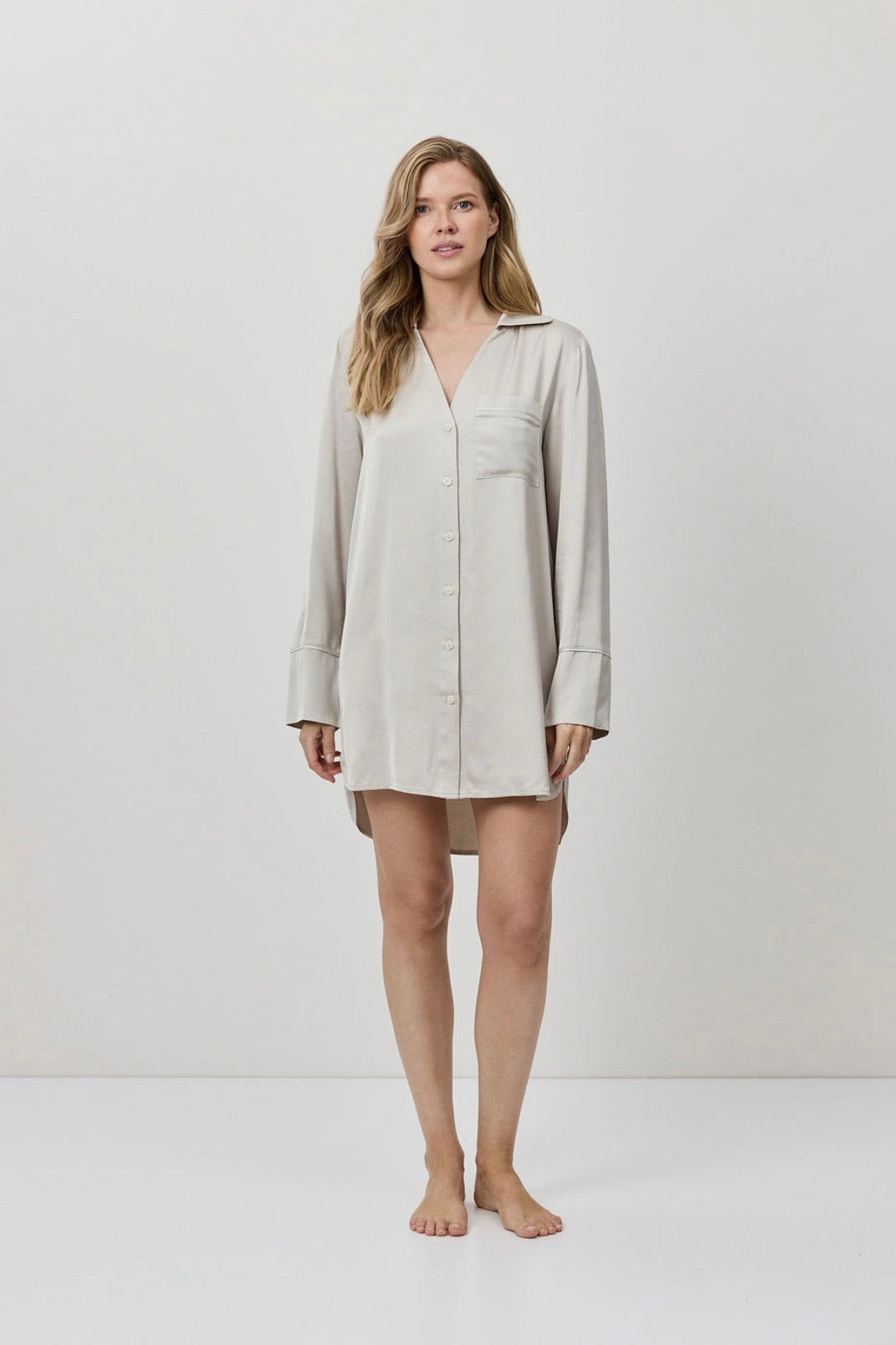 Camicia da notte in raso Ivoria