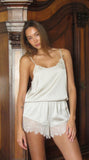 Top + culotte in raso Ivoria