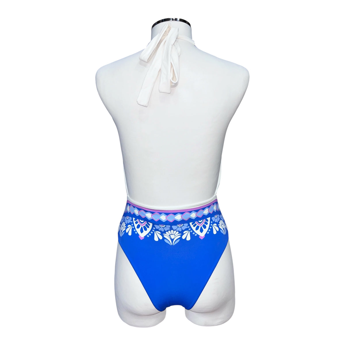 Costume intero stampa piazzata e strass