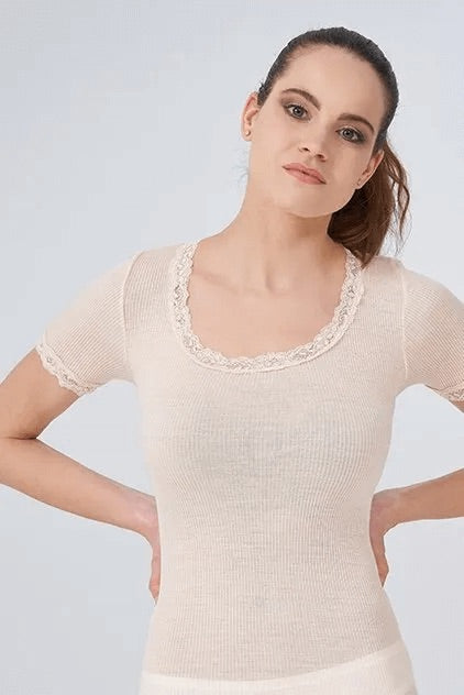 Maglia mezza manica con pizzo | Fraly - PMC Portici

