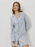 Camicia da notte tinta unita in flanella  | ARUELLE - PMC Portici