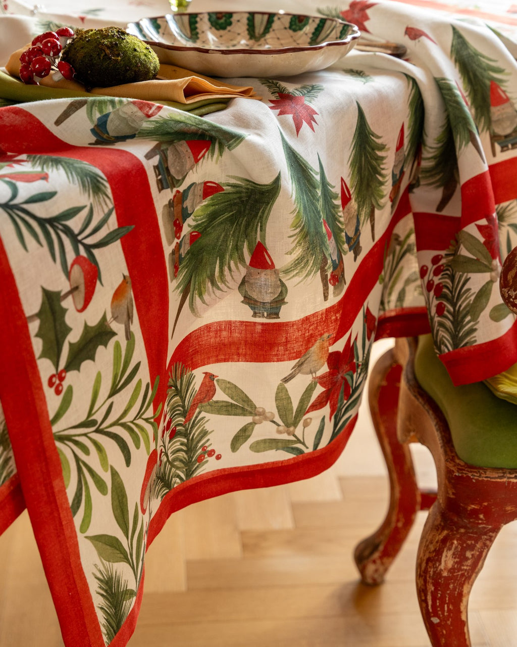 Tovaglia Natalizia Jolly Elf |Tessitura Toscana Telerie-PMC Portici