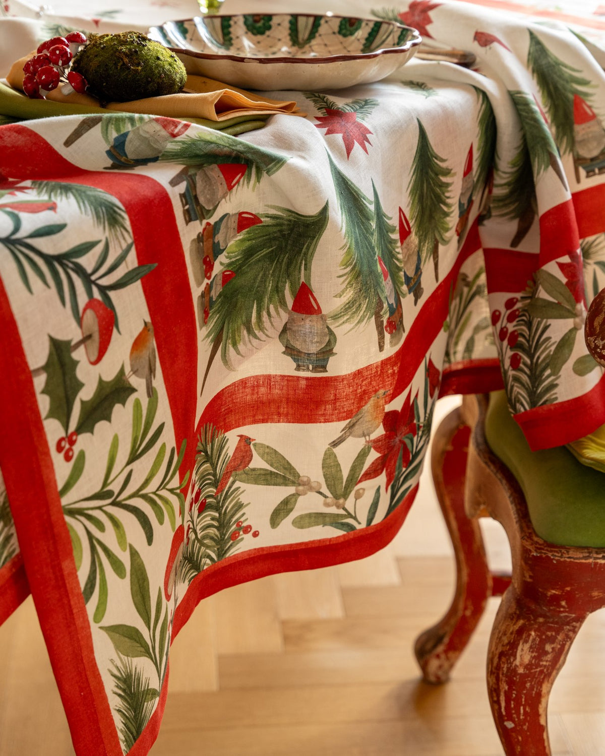 Tovaglia Natalizia Jolly Elf |Tessitura Toscana Telerie-PMC Portici