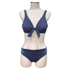 Bikini con ferretto tinta unita  in lycra piquet | Olivia White