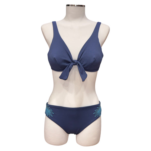 Bikini con ferretto tinta unita  in lycra piquet | Olivia White