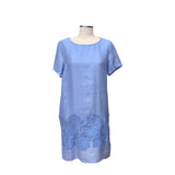 Abito mezza manica in lino con macramè | Dadì - PMC Portici