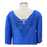 Abito lungo in lino con ricamo ad intaglio | Dadì - PMC Portici