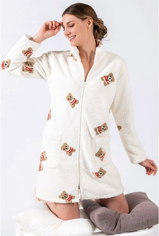 Vestaglia con zip in pile bouclè | ETHEL - PMC Portici