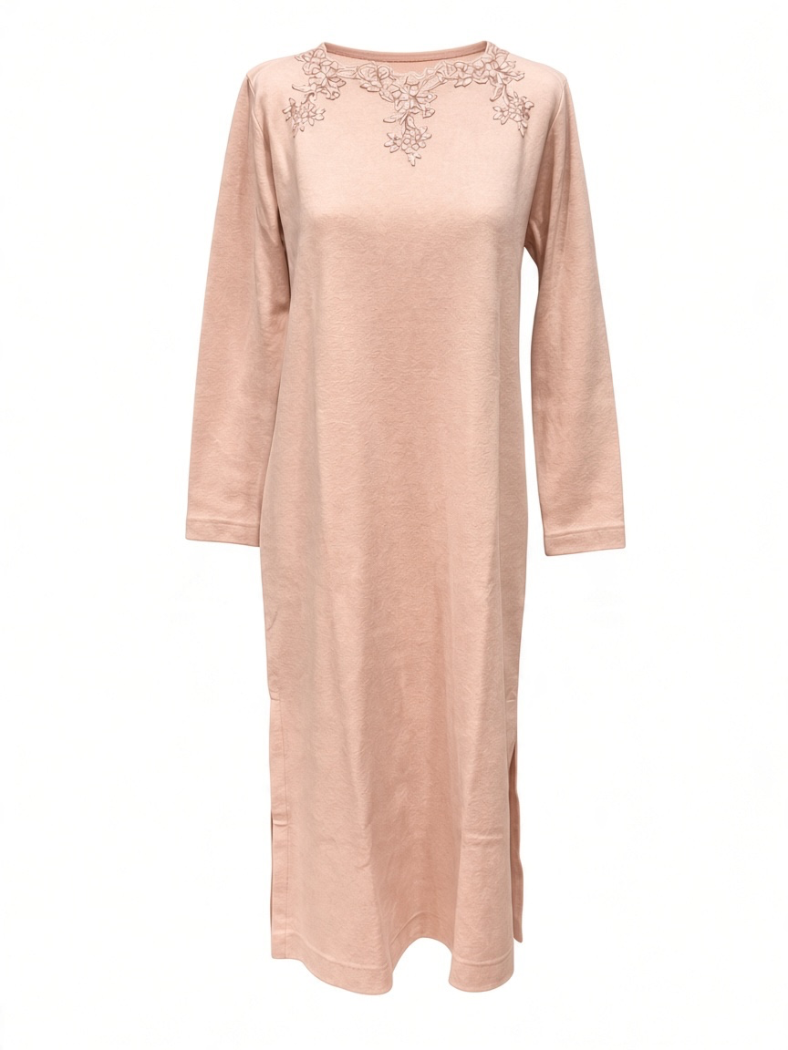 Camicia da notte in punto milano con pizzo | ETHEL - PMC Portici