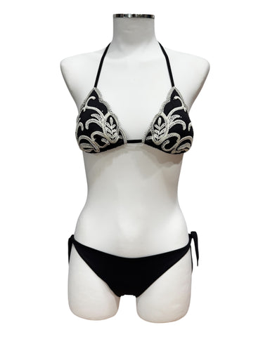 Bikini a triangolo con ricamo e strass | TWINSET - PMC Portici