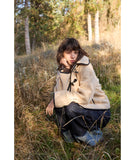 Caban in faux fur con alamari