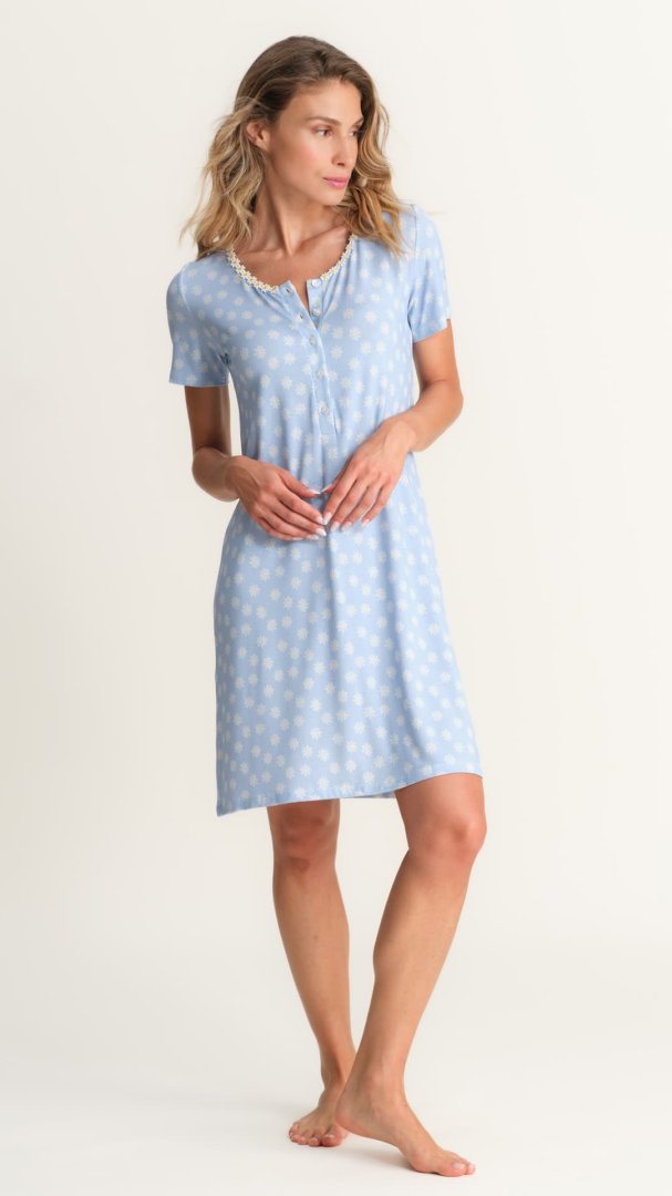 CAMICIA DA NOTTE DONNA CON MARGHERITE | Pepita - PMC Portici
