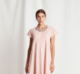 Abito in lino con ricamo pietre multicolor | Dadì - PMC Portici