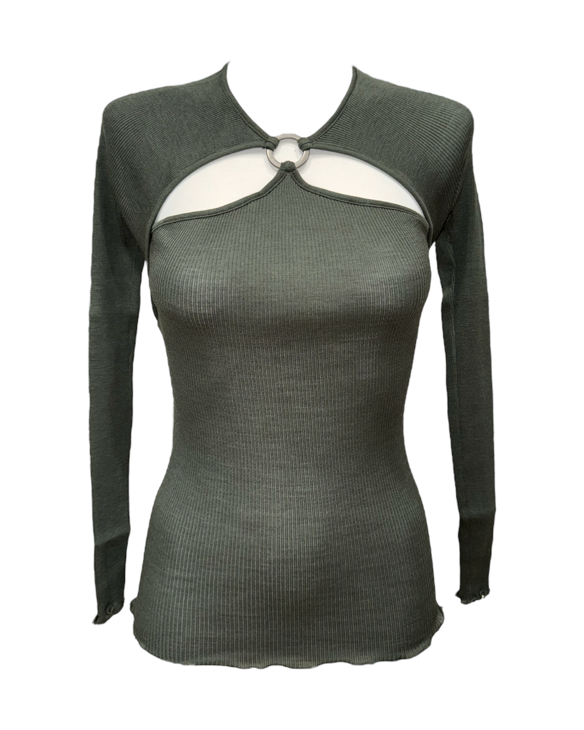 Maglia girocollo con ritagli